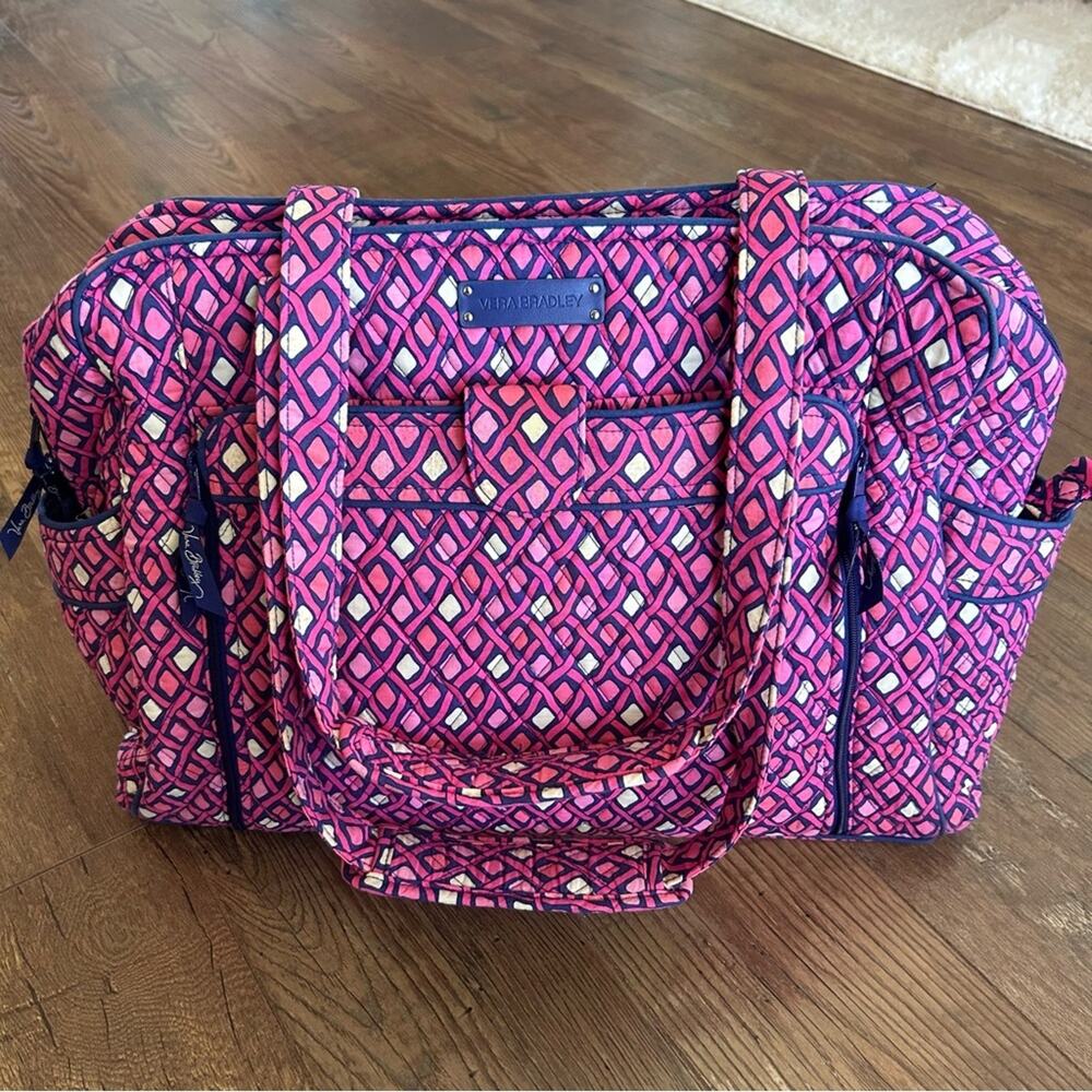 Vera Bradley Stroll Around Baby Bag Katalina Pink Diamonds Pattern